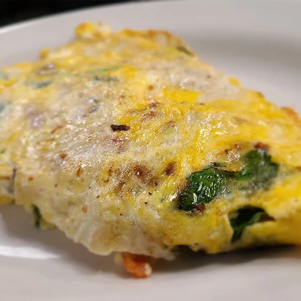#8 Bacon, Triple Egg, Cheese, Spinach, and Cherry Peppers Omelet